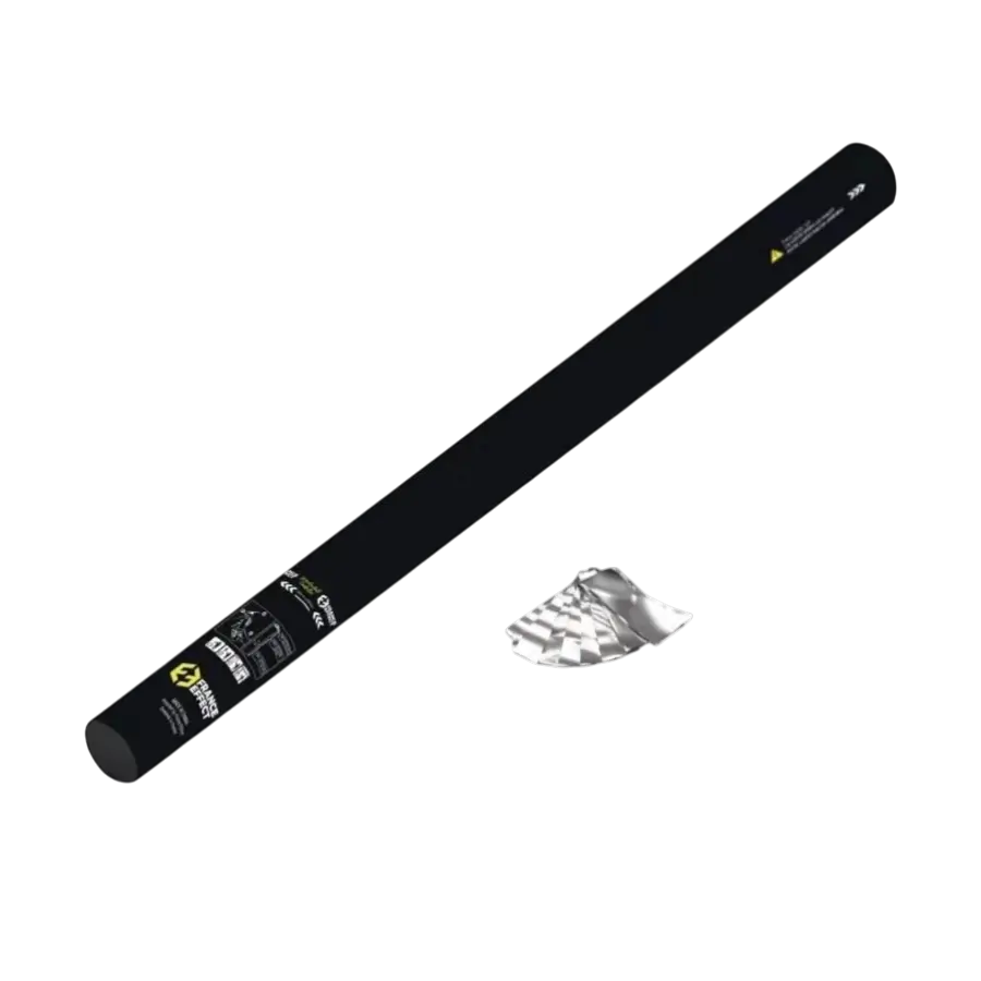 Konfettikanone Manuell 80 cm – Silbermetallic