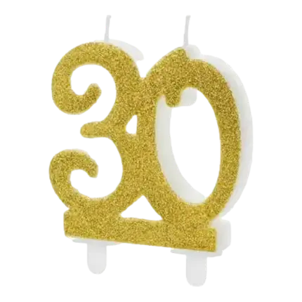 Geburtstagskerze Gold 30 Jahre