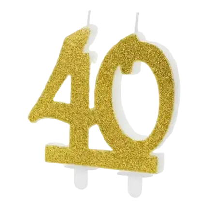 Geburtstagskerze Gold 40 Jahre