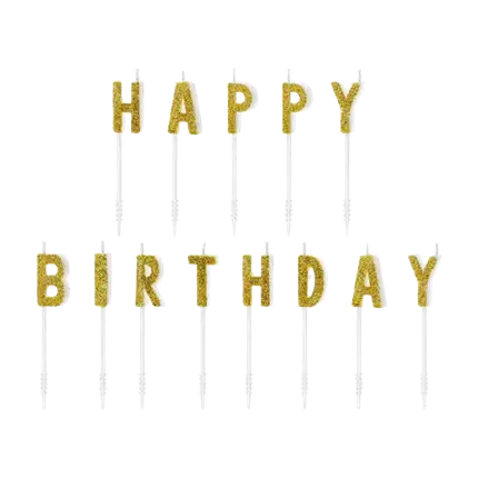 Kerze HAPPY BIRTHDAY Gold