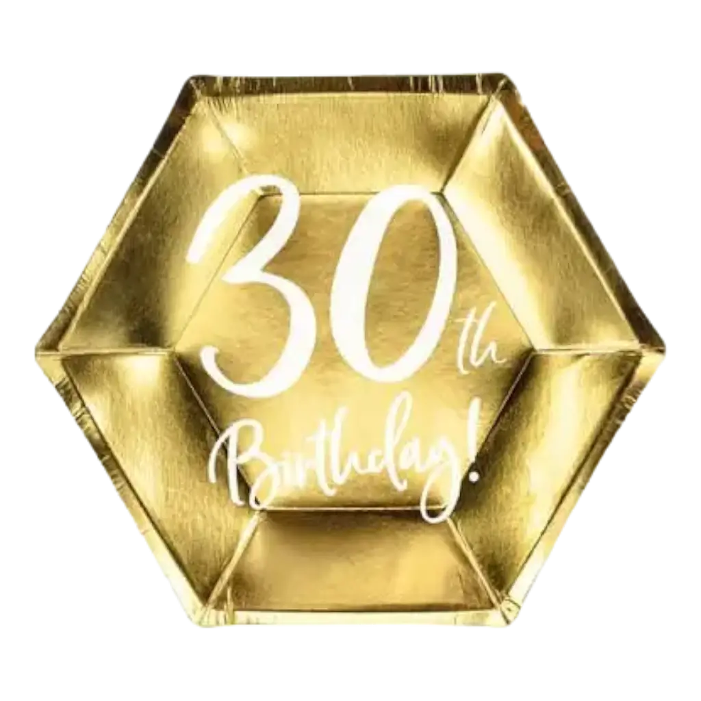 30. Goldene Papierscheibe von Geburtstag (6er-Satz)