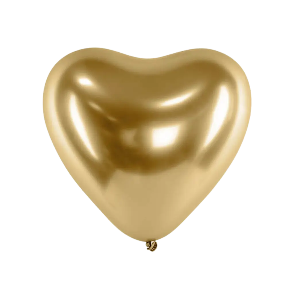 Packung mit 50 Herz-Gold-Metall-Ballons