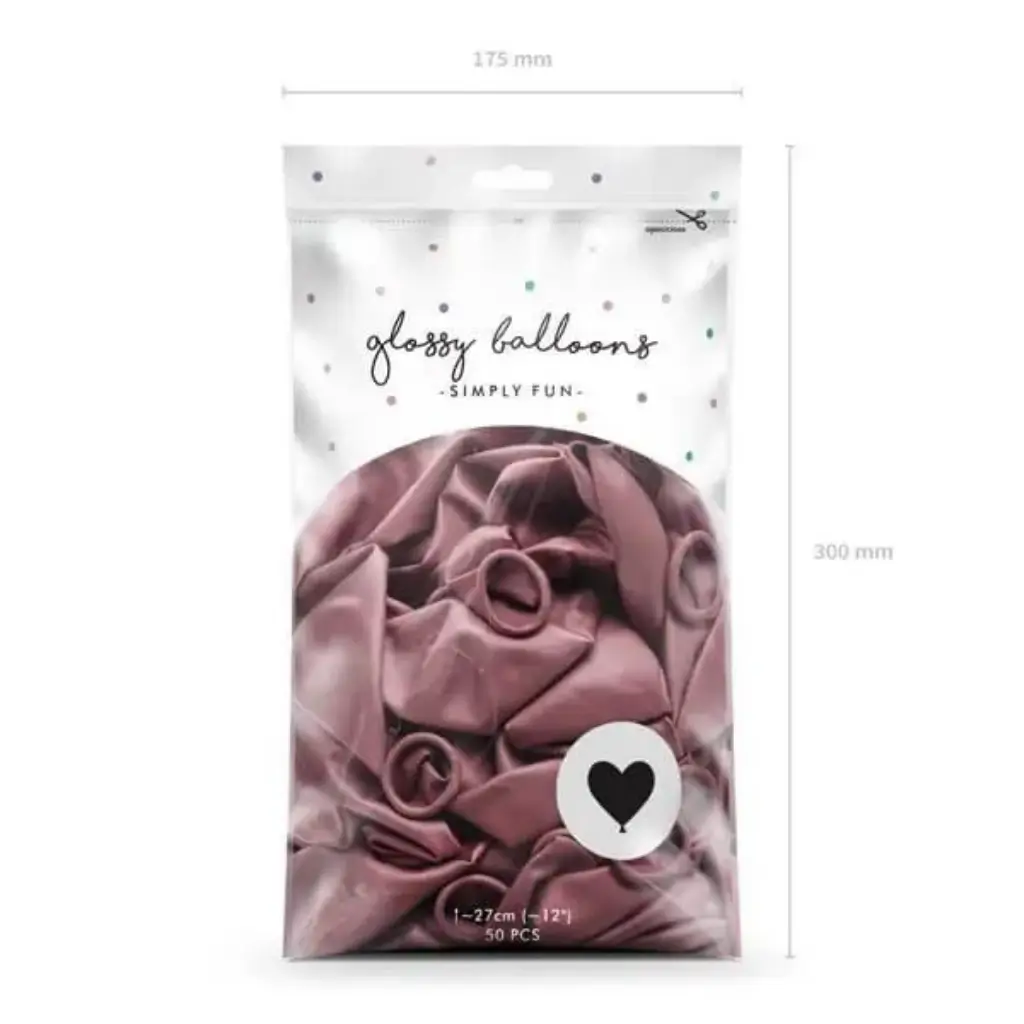 Packung mit 50 rosa-goldfarbenen Metallballons