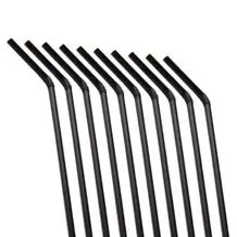 Biologisch abbaubares, flexibles schwarzes PLA-Strohhalm 20,5 cm ø5 mm (250 Stck.)