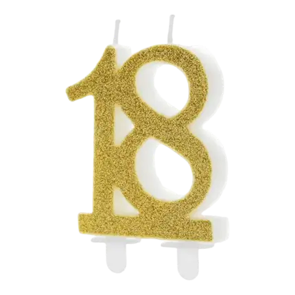 Geburtstagskerze Gold 18 Jahre