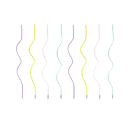 8 Gemischte gelockte Geburtstagskerzen (14cm)