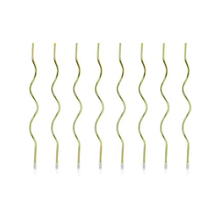 8 goldene gelockte Geburtstagskerzen (14cm)