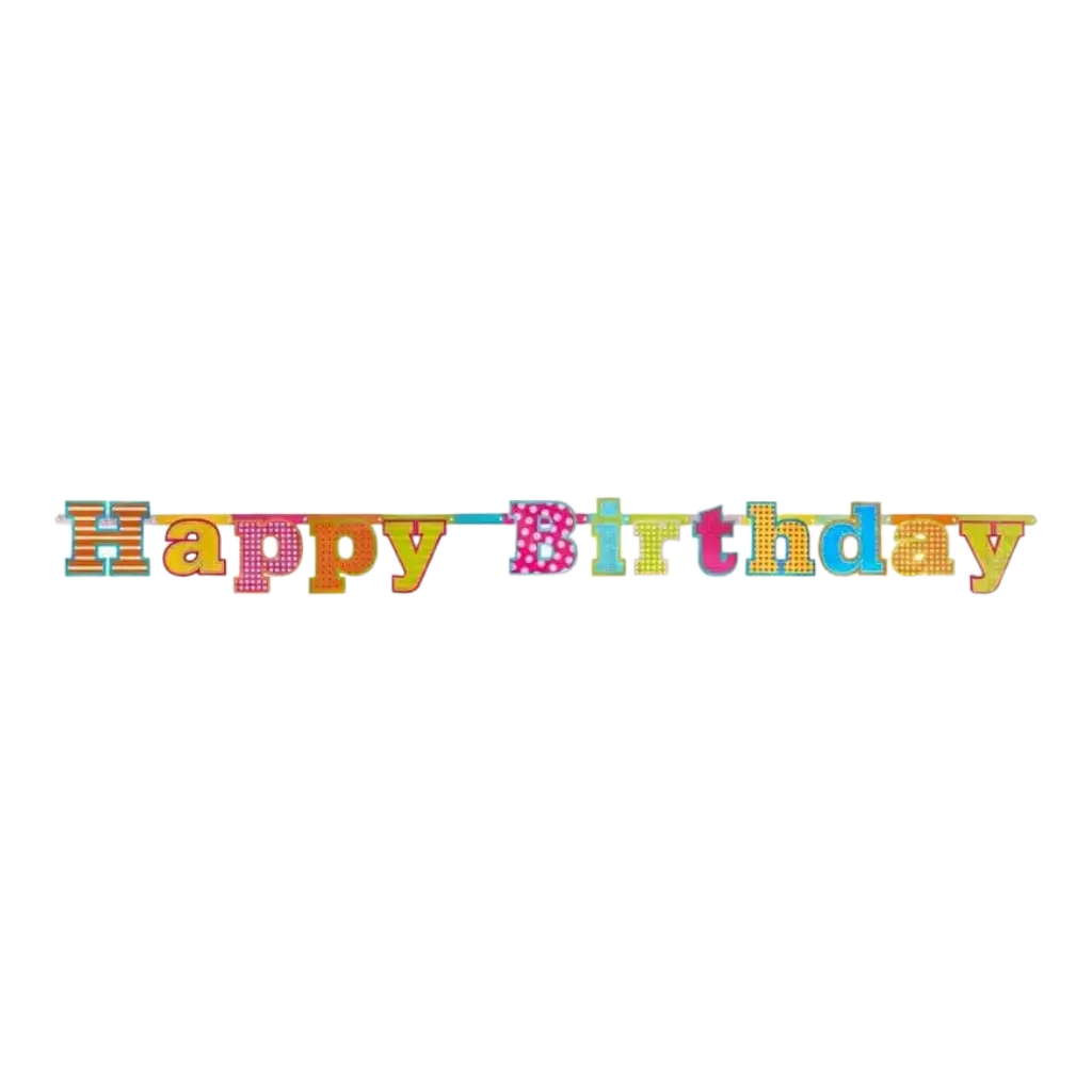 Mehrfarbige „Happy Birthday“-Girlande