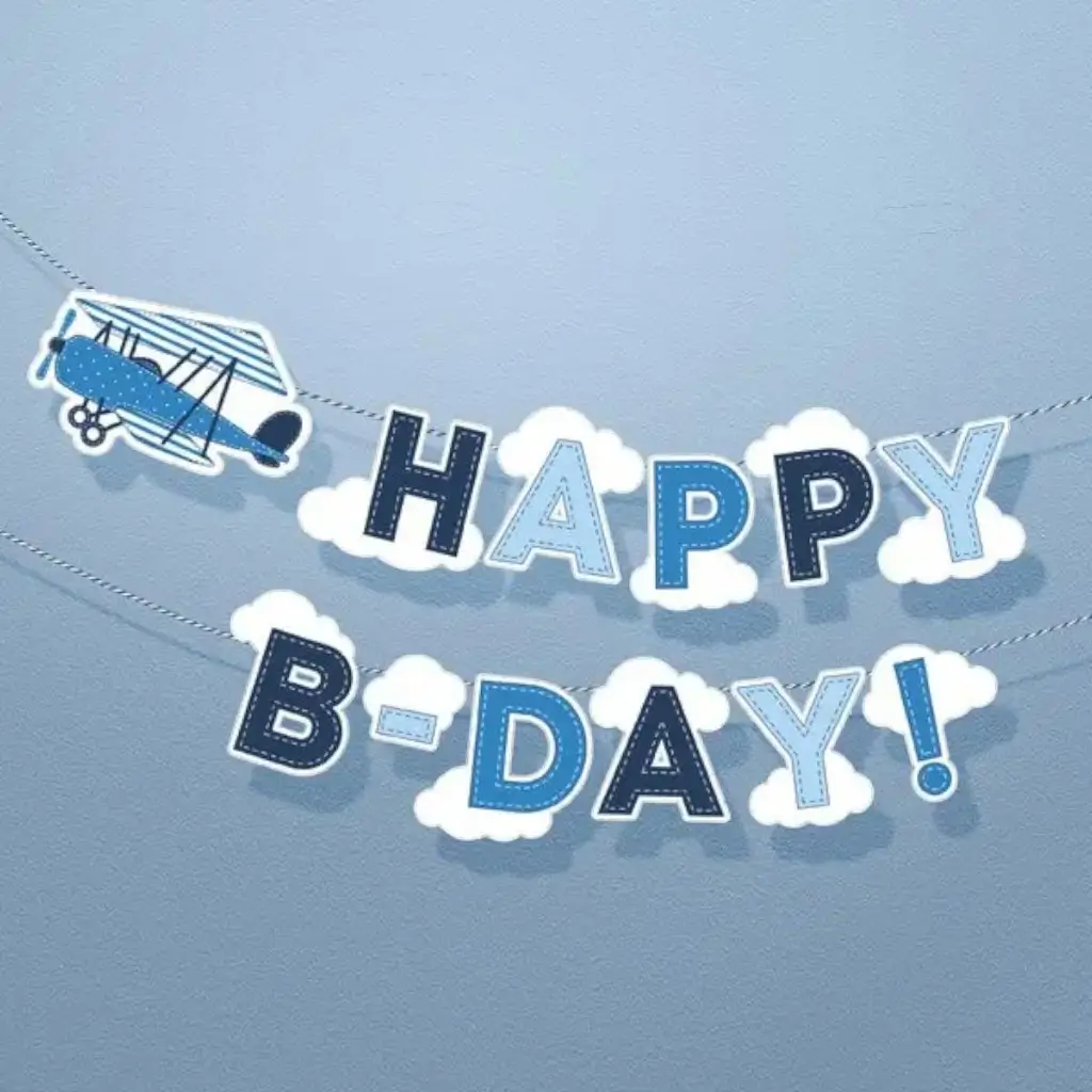 Glückwunsch zum Geburtstag Blaue Fliegergirlande