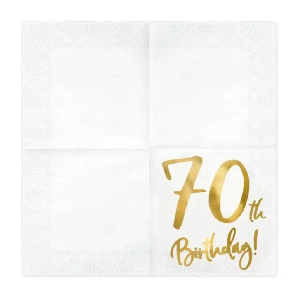 Papierhandtuch zum 70. Geburtstag (20er-Set)