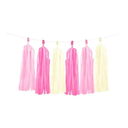 Gemischte Quastengirlande 12 Quasten