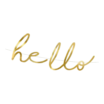 Goldene Papiergirlande Hallo Baby