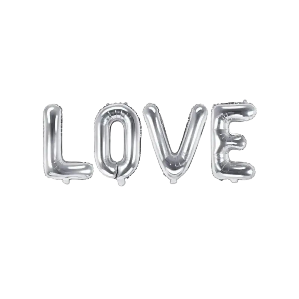 Aluminium-Silber LOVE-Ballon