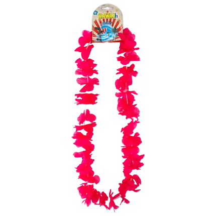 Rosa Halskette mit Hawaii-Blumen