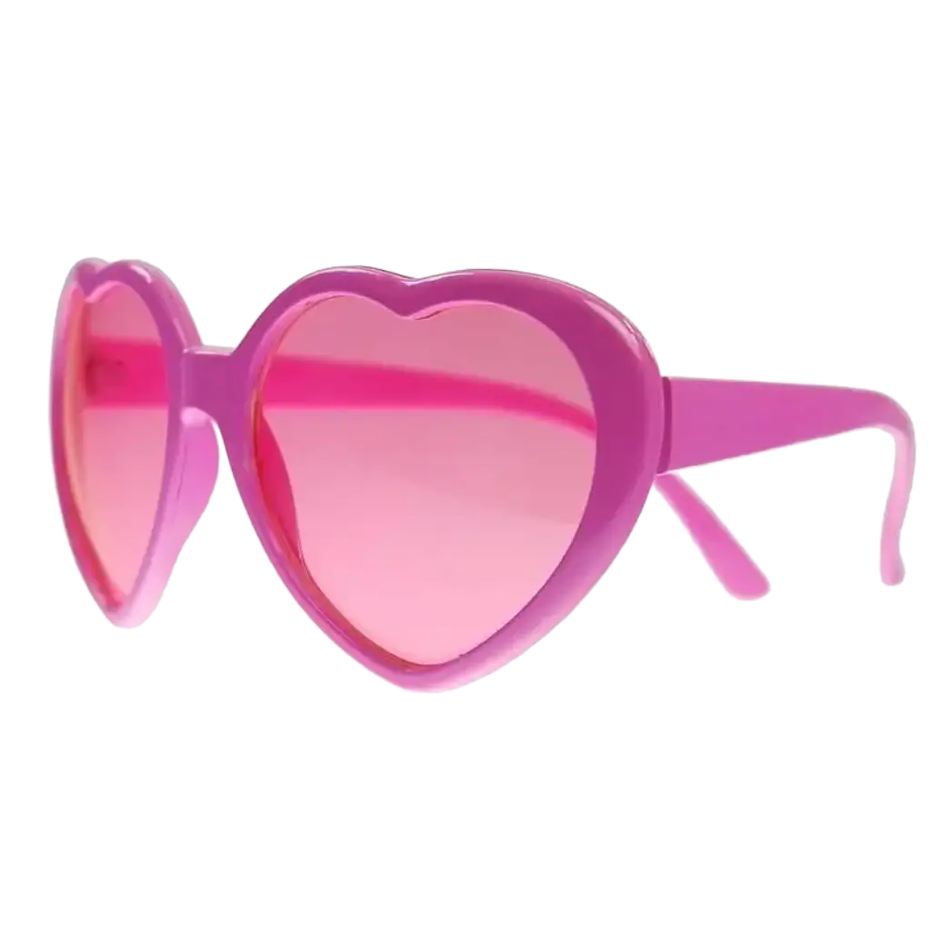 Herzförmige rosa Brille