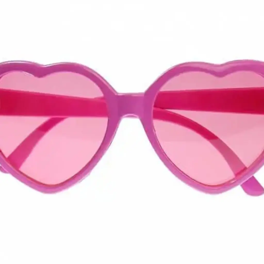 Herzförmige rosa Brille