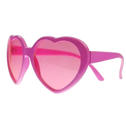 Herzförmige rosa Brille