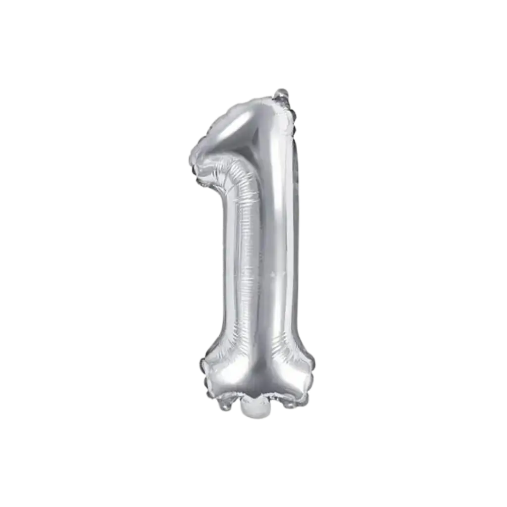 Jubiläumsballon Nummer 1 Silber 35cm