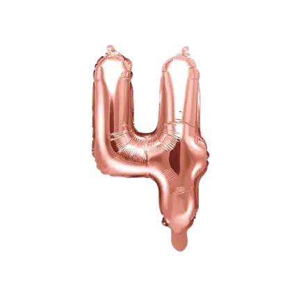 Jubiläumsballon Nummer 4 Roségold 35cm