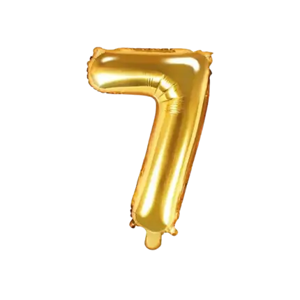 Jubiläumsballon Nummer 7 Gold 35cm
