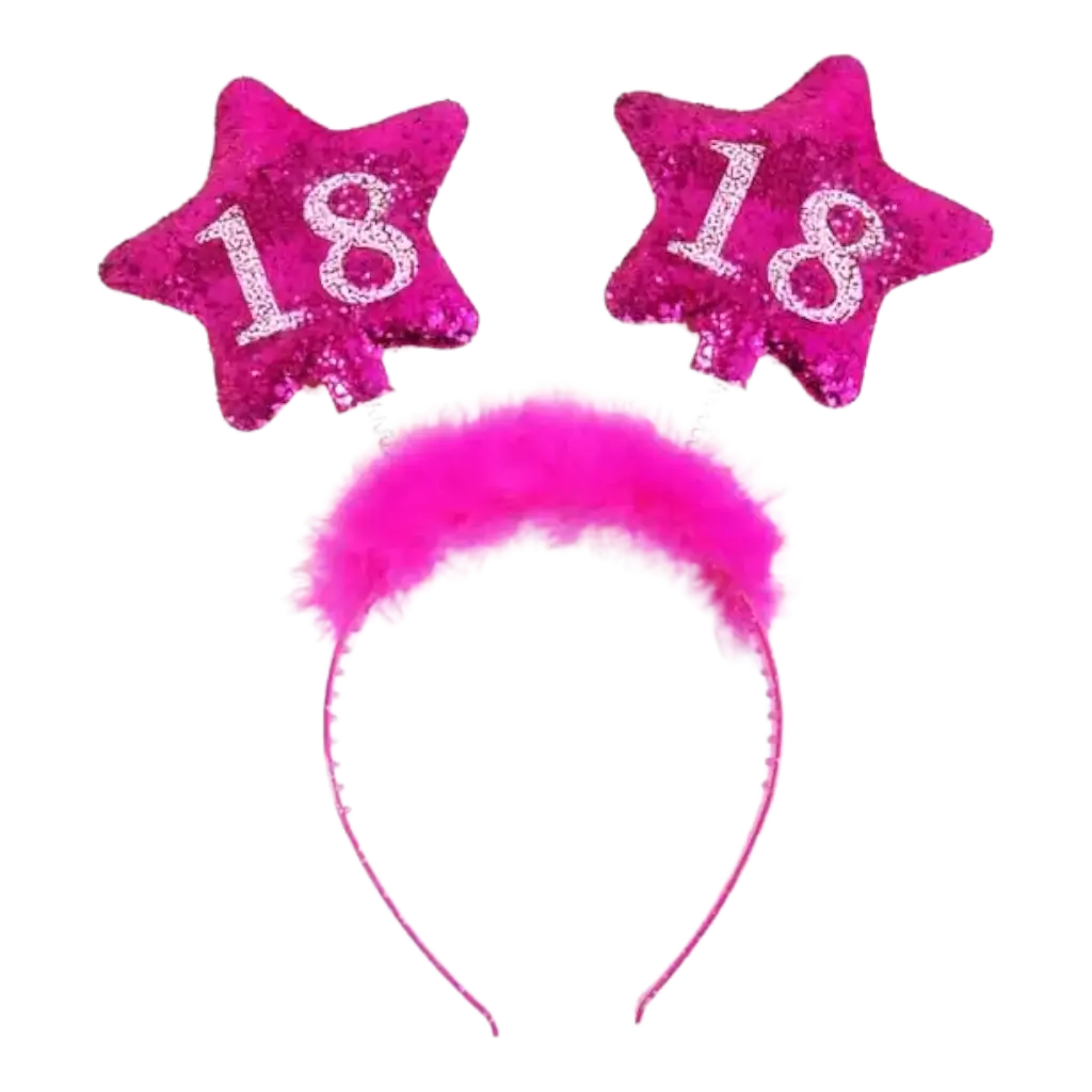 Stirnband 18 Jahre rosa Stern