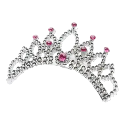 Silberne Tiara-Krone mit weißem Schleier