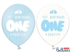 Packung mit 50 blauen Ballons zum 1. Geburtstag ONE Blue Balloons