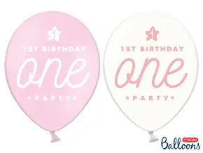 Packung mit 50 rosa Luftballons zum 1. Geburtstag ONE Pink