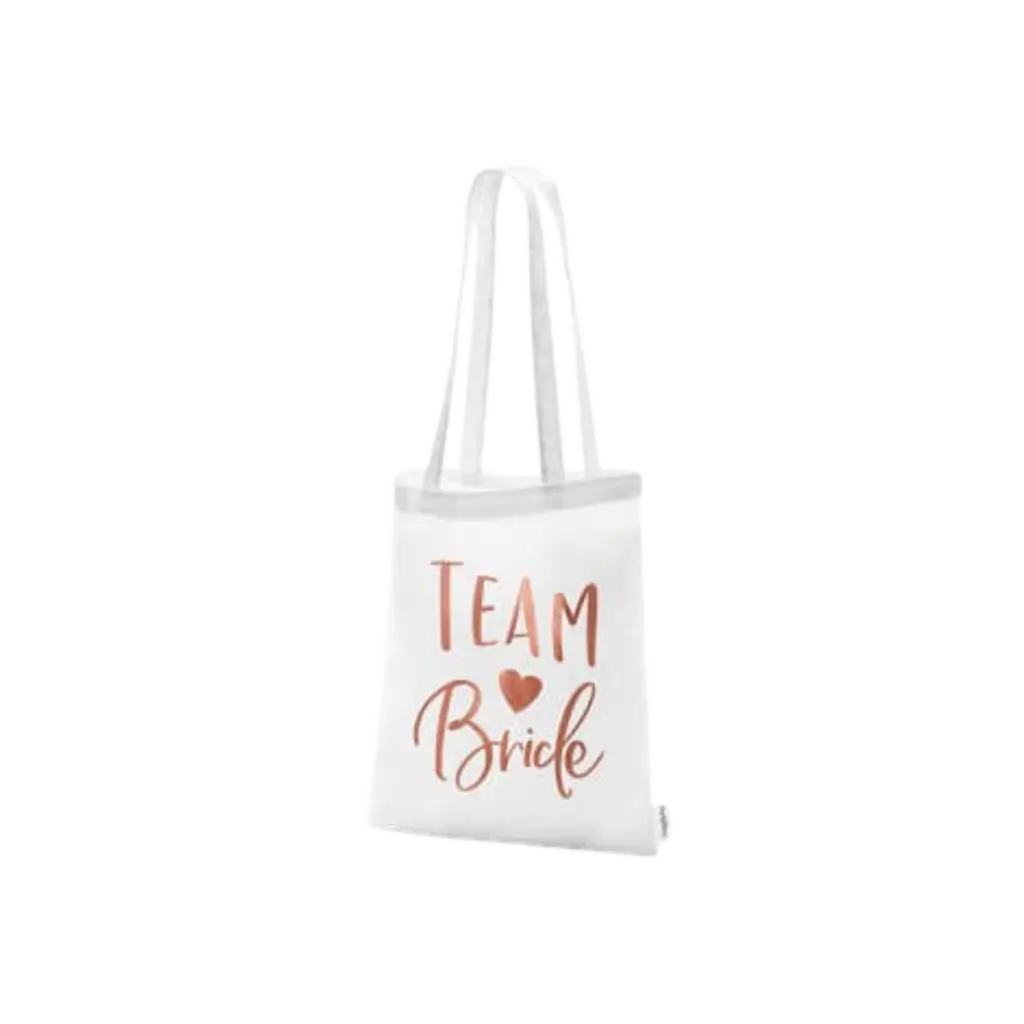 Baumwolltasche mit TEAM BRIDE-Aufschrift Rotgold