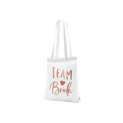 Baumwolltasche mit TEAM BRIDE-Aufschrift Rotgold