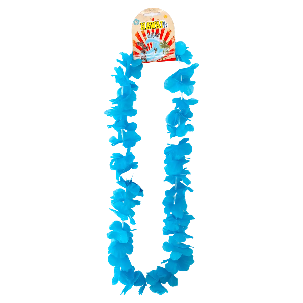 Hawaiianische Halskette mit türkisblauen Blumen