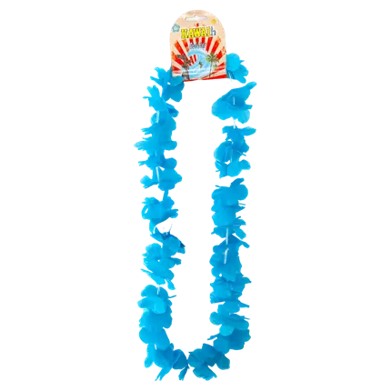Hawaiianische Halskette mit türkisblauen Blumen