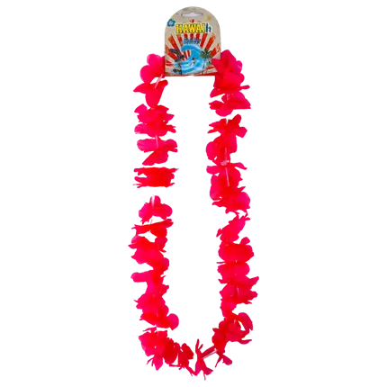 Hawaiianische Halskette mit rosa Blumen