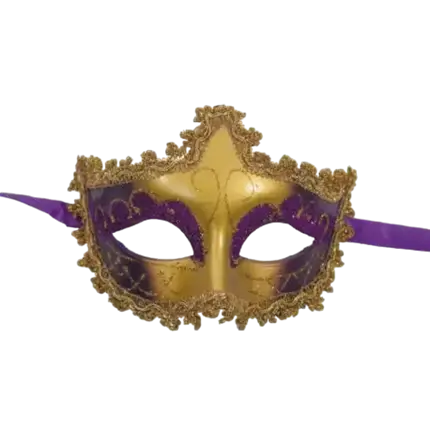 Venezianische Maske in Gold und Purpur