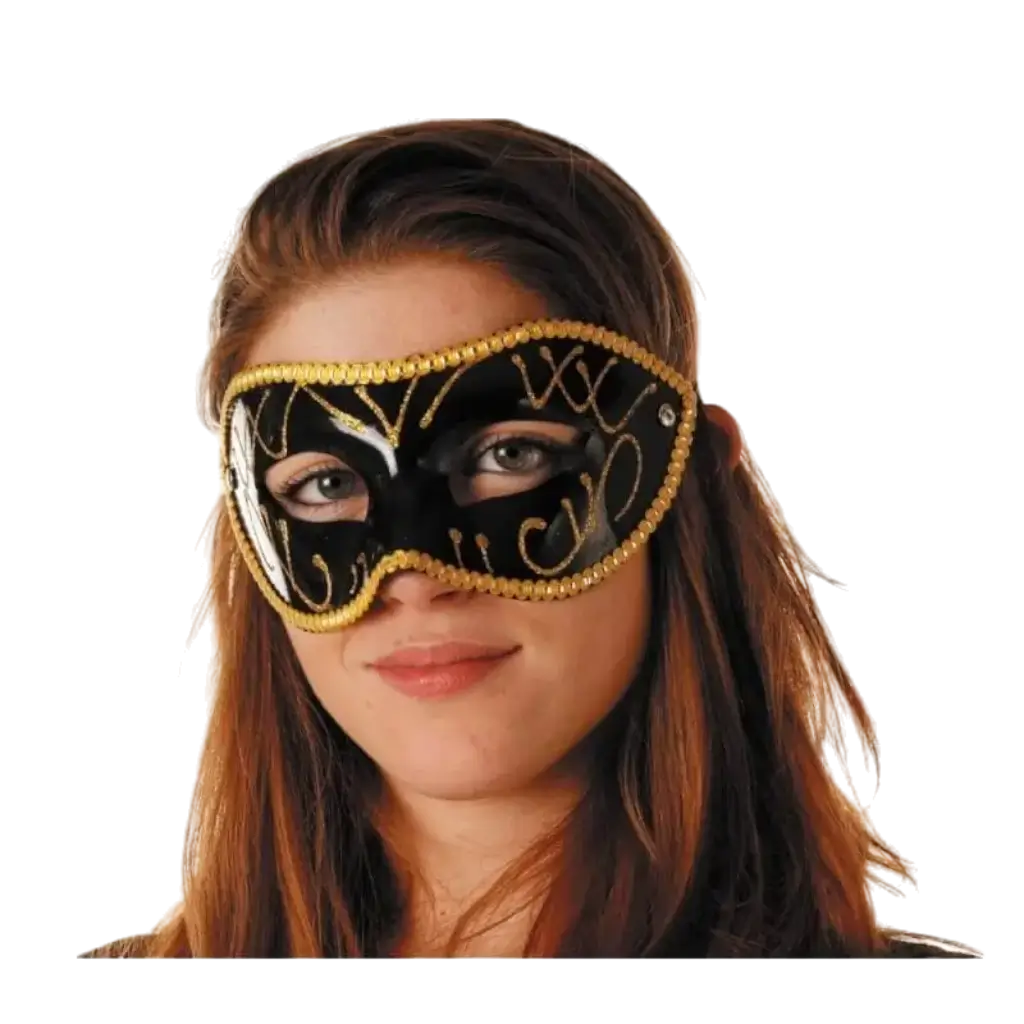 Venezianische Maske schwarz und gold