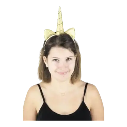 Stirnband Einhorn aus Goldstroh