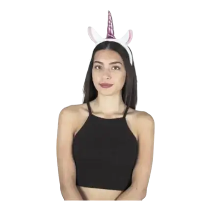 Stirnband Einhorn rosa und weiß