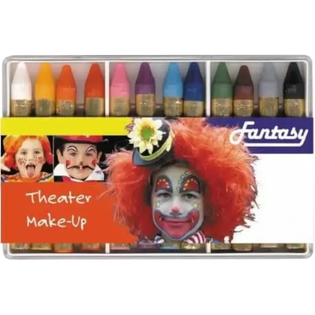 Schachtel mit 12 fetthaltigen Stiften für Kinderschminke