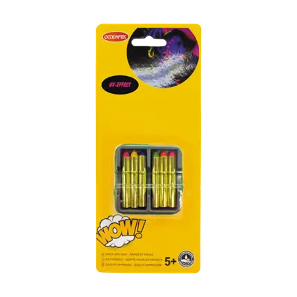 Schachtel mit 6 fluoreszierenden Fettstiften