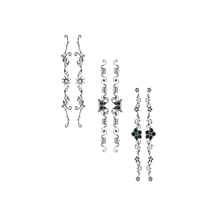 Satz mit 2 glitzernden, falschen Tätowierungen