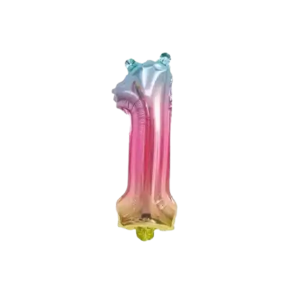 Jubiläumsballon Nummer 1 Regenbogen 36cm