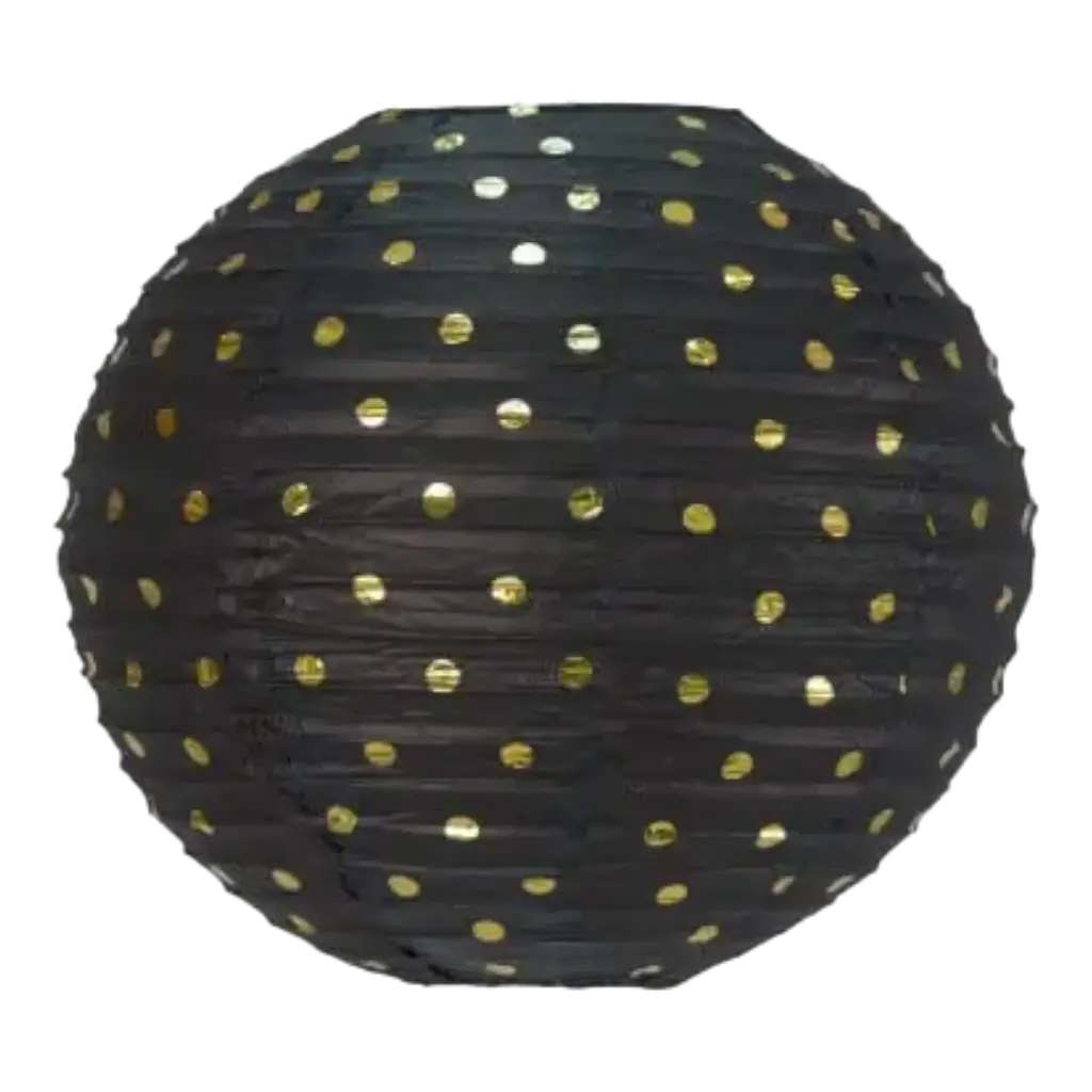 Japanische schwarze Laterne mit goldenen Punkten 35cm