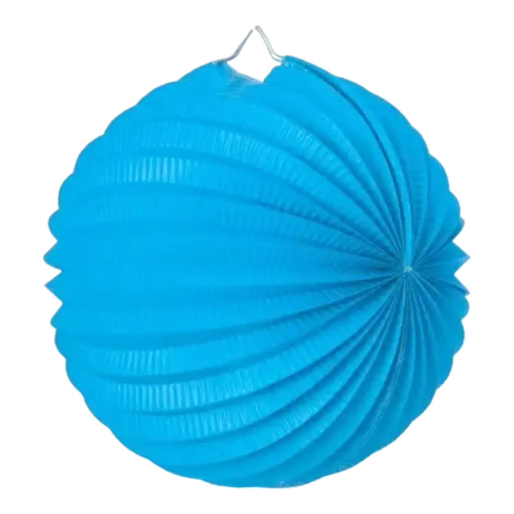 Hellblaue runde Papierkugellampe 30cm
