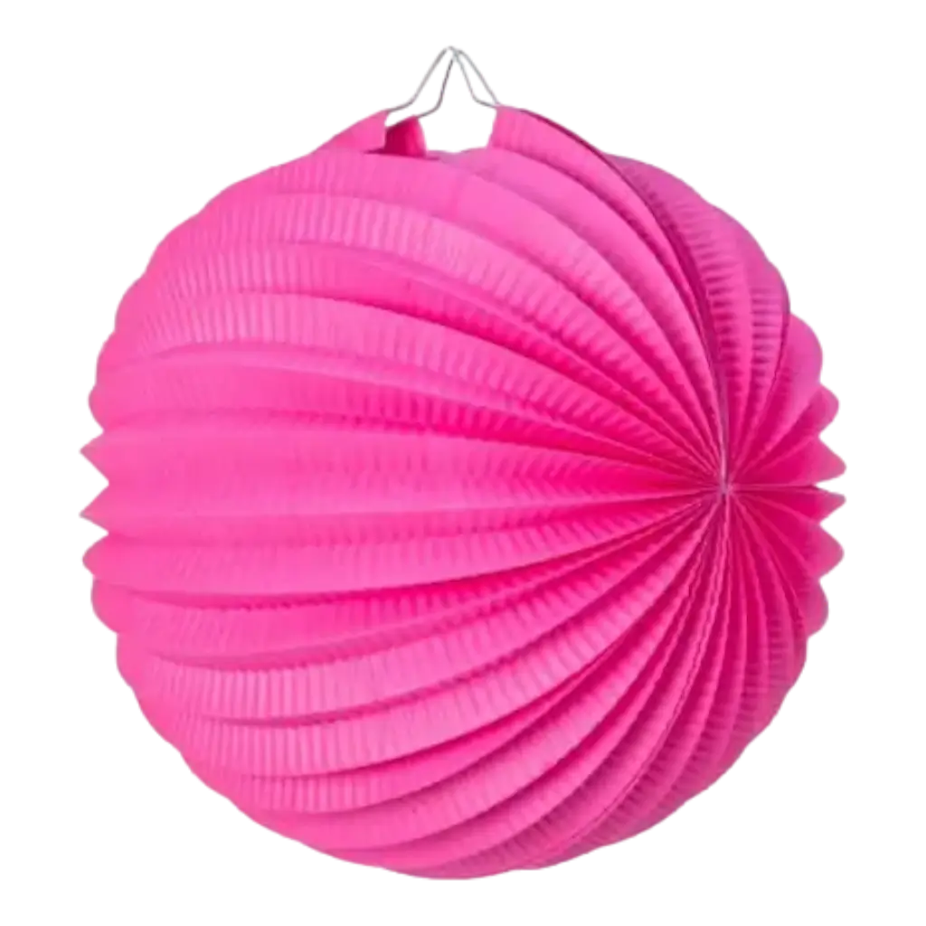 Lampenpapierkugel rund rosa fuchsia 30cm