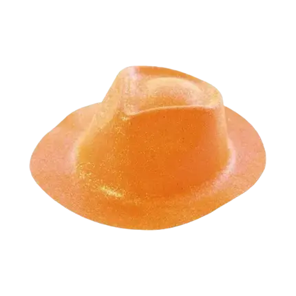 BORSALINO-Hut mit orangem Strohhalm