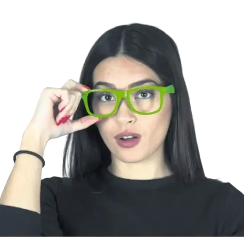Grüne Neon-Brille ohne Linse