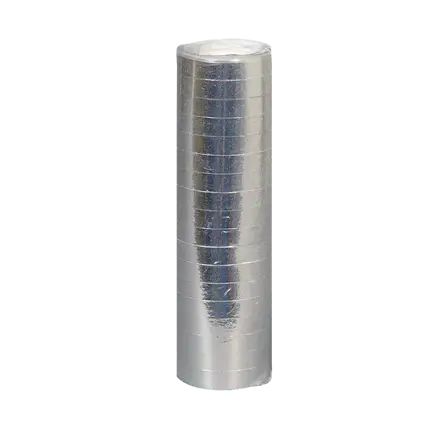 Rolle aus metallisch-silbernem Papierstreamer (4 m)