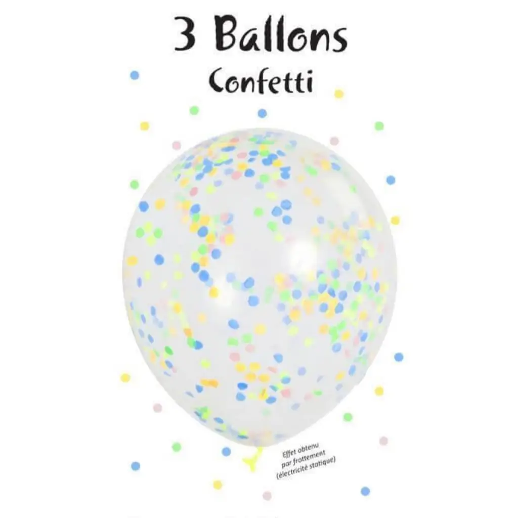 Set mit 3 Pastell-Konfetti-Ballons