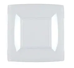 Transparenter quadratischer Dessertteller 18x18cm - Satz mit 25
