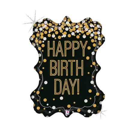 Happy Birthday-Ballon Holografischer Wimpel 86cm